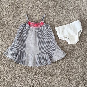 Baby Gap baby girls toddler girls striped dress bloomers outfit 12-18 months
